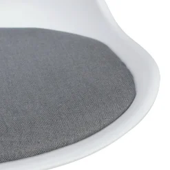 Drehstuhl weiß grau Chrom Kunststoff Stoff Metall