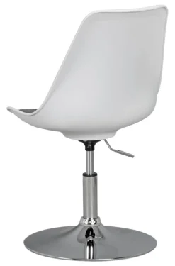 Drehstuhl weiß grau Chrom Kunststoff Stoff Metall
