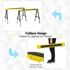 DURHAND Werkbank gelb Edelstahl B/H/L: ca. 49x100x90 cm