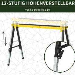 DURHAND Werkbank gelb Edelstahl B/H/L: ca. 49x100x90 cm