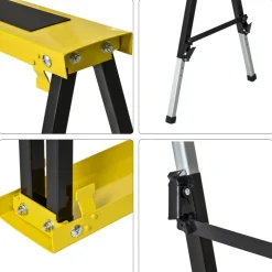 DURHAND Werkbank gelb Edelstahl B/H/L: ca. 49x100x90 cm
