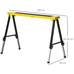 DURHAND Werkbank gelb Edelstahl B/H/L: ca. 49x100x90 cm