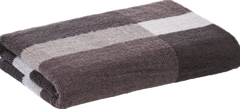 Duschtuch grau Baumwolle B/L: ca. 70x140 cm