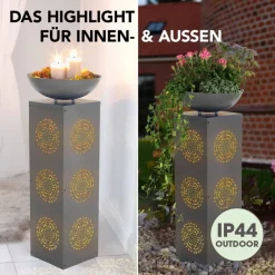 EASYmaxx Pflanzgefäß grau Metall H: ca. 87 cm