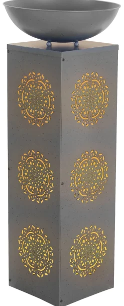 EASYmaxx Pflanzgefäß grau Metall H: ca. 87 cm