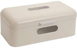 ECHTWERK Brotkasten Retro creme Metall B/H/L: ca. 23,8x17x42,5 cm