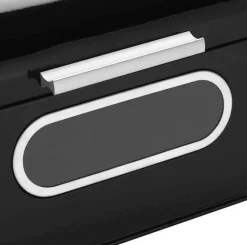 ECHTWERK Brotkasten Retro schwarz Metall B/H/L: ca. 23,8x17x42,5 cm