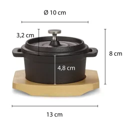 ECHTWERK Mini-Kochtopfset schwarz Eisen B/H/L: ca. 13x9,5x13 cm