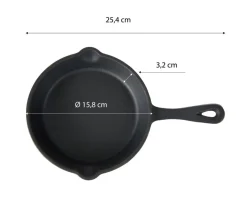 ECHTWERK Servierpfanne schwarz Eisen B/H/L: ca. 15,8x4,7x25,4 cm