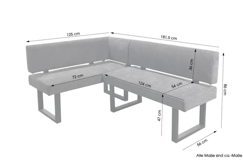 Eckbankgruppe VANCOUVER B/H/T: ca. 125x86x181,5 cm