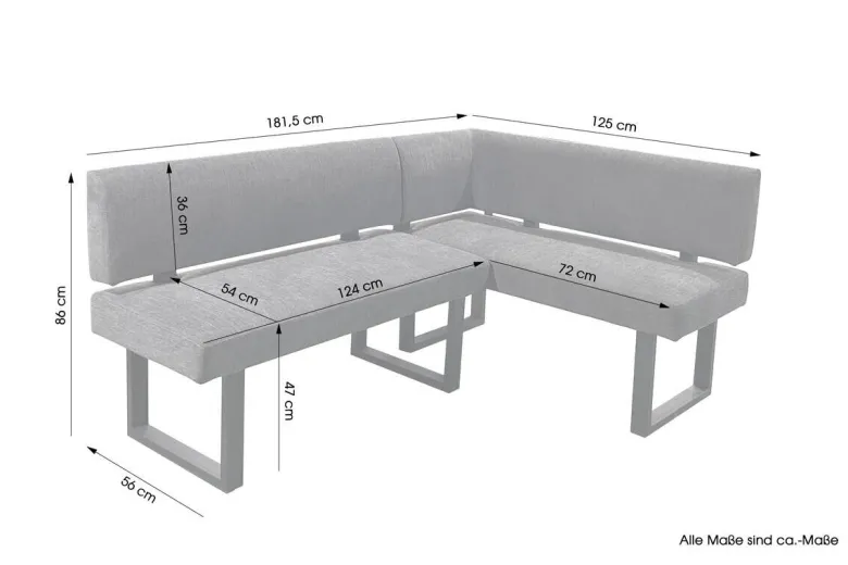 Eckbankgruppe VANCOUVER B/H/T: ca. 181,5x86x125 cm