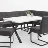 Eckbank LUISE LEB anthrazit Vintage Optik anthrazit B/H/T: ca. 202x92x152 cm