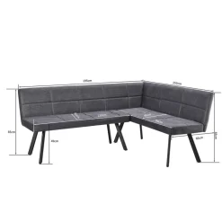 Eckbank Milos grau B/H/T: ca. 195x152x85 cm
