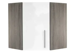 Eckhängeschrank weiß Hochglanz B/H/T/L: ca. 60x64x35x60 cm