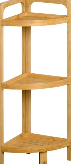 Eckregal natur Bambus B/H/L: ca. 23x70x23 cm
