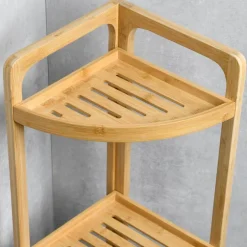 Eckregal natur Bambus B/H/L: ca. 23x70x23 cm