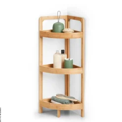 Eckregal natur Bambus B/H/T: ca. 29x85x29 cm