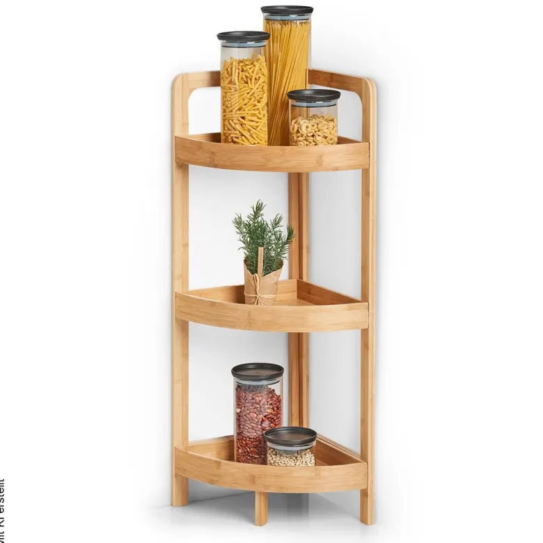 Eckregal natur Bambus B/H/T: ca. 29x85x29 cm