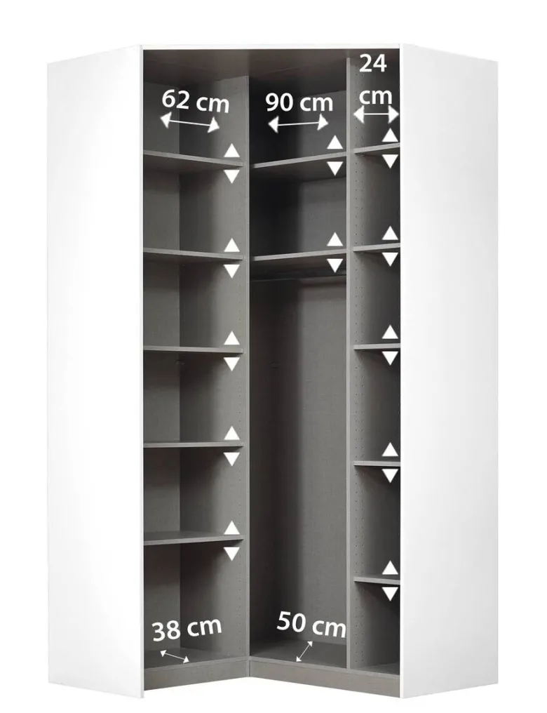 Eckschrank Celle weiß Alpinweiß B/H/T: ca. 117x197x117 cm