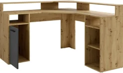 Eckschreibtisch FOX Eiche anthrazit B/H/T: ca. 139x90,8x139 cm