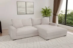 Ecksofa beige-grau Microfaser B/H/T: ca. 261x83x180 cm