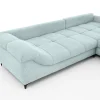 Ecksofa blaugrau Microfaser B/H/T: ca. 332x96x227 cm