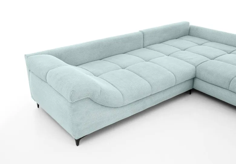 Ecksofa blaugrau Microfaser B/H/T: ca. 332x96x227 cm