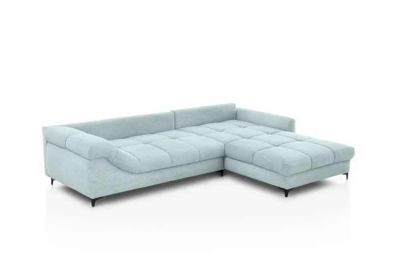 Ecksofa blaugrau Microfaser B/H/T: ca. 332x96x227 cm