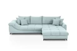 Ecksofa blaugrau Microfaser B/H/T: ca. 332x96x227 cm