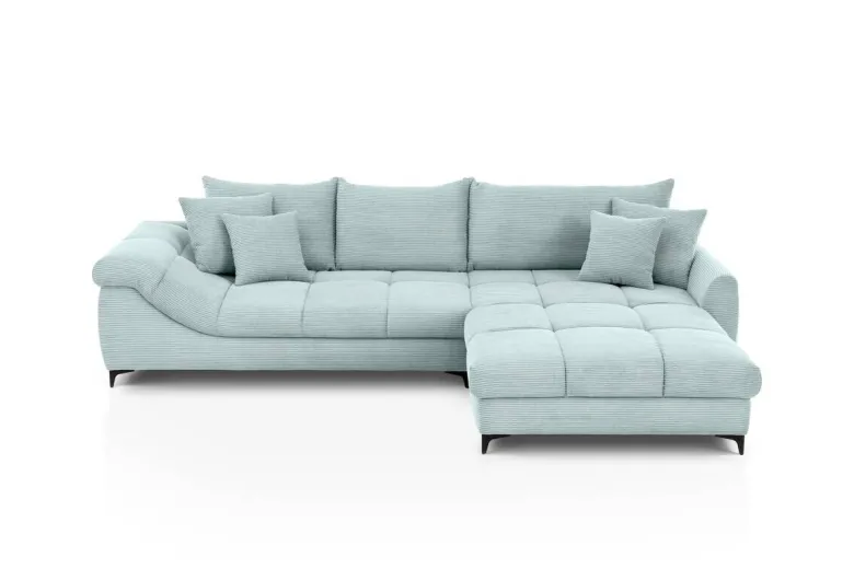 Ecksofa blaugrau Microfaser B/H/T: ca. 332x96x227 cm