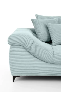 Ecksofa blaugrau Microfaser B/H/T: ca. 332x96x227 cm