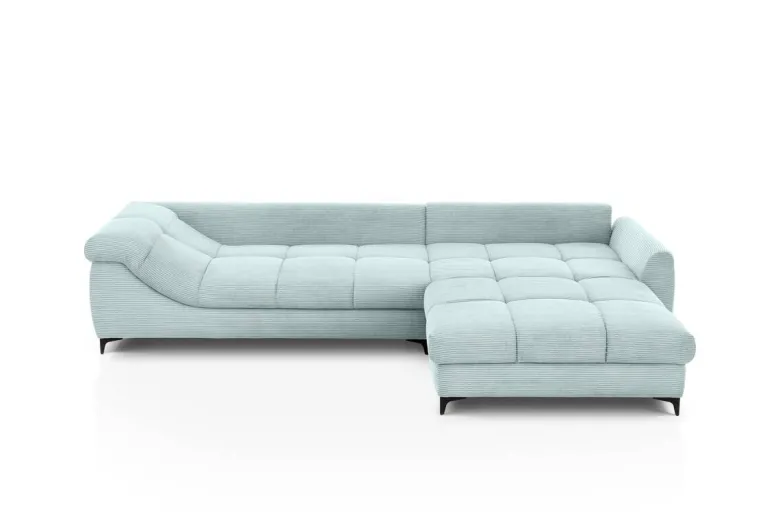 Ecksofa blaugrau Microfaser B/H/T: ca. 332x96x227 cm