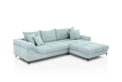 Ecksofa blaugrau Microfaser B/H/T: ca. 332x96x227 cm