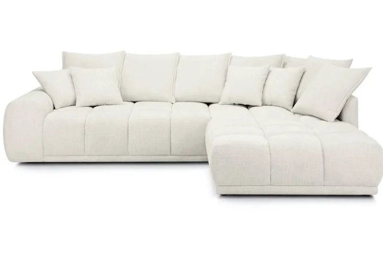 Ecksofa elfenbein Microfaser B/H/T: ca. 312x97x229 cm