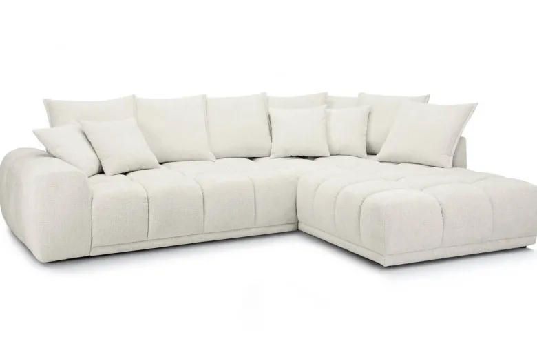 Ecksofa elfenbein Microfaser B/H/T: ca. 312x97x229 cm