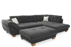 Ecksofa grau Microfaser B/H/T: ca. 346x90x221 cm
