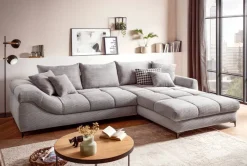 Ecksofa grau Microfaser B/H/T: ca. 332x96x227 cm