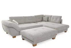 Ecksofa Greige Microfaser B/H/T: ca. 346x90x221 cm