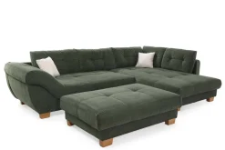 Ecksofa grün Microfaser B/H/T: ca. 346x90x221 cm