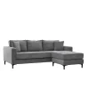 Ecksofa hellgrau Microfaser B/H/T: ca. 238x67x185 cm