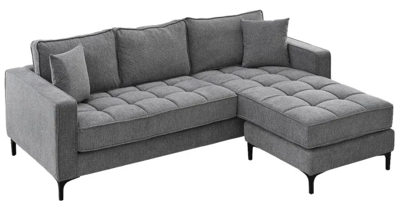 Ecksofa hellgrau Microfaser B/H/T: ca. 238x67x185 cm