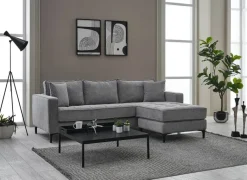 Ecksofa hellgrau Microfaser B/H/T: ca. 238x67x185 cm