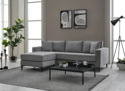 Ecksofa hellgrau Microfaser B/H/T: ca. 238x67x185 cm