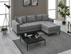 Ecksofa hellgrau Microfaser B/H/T: ca. 238x67x185 cm