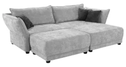 Ecksofa hellgrau Webstoff B/H/T: ca. 279x89x187 cm