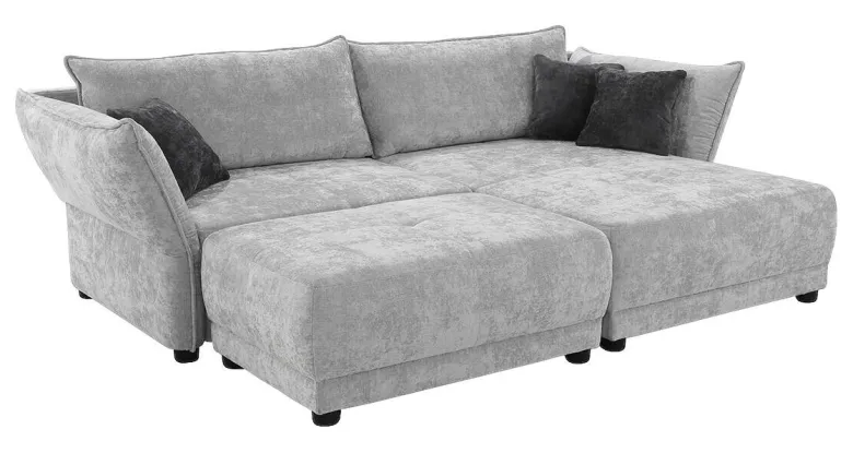 Ecksofa hellgrau Webstoff B/H/T: ca. 279x89x187 cm
