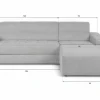 Ecksofa mit Bettfunktion beige Flachgewebe B/H/T: ca. 267x93x163 cm