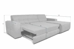 Ecksofa mit Bettfunktion beige Flachgewebe B/H/T: ca. 267x93x163 cm