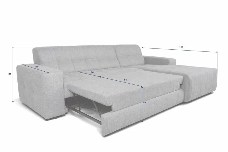 Ecksofa mit Bettfunktion beige Flachgewebe B/H/T: ca. 267x93x163 cm