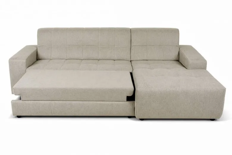 Ecksofa mit Bettfunktion beige Flachgewebe B/H/T: ca. 267x93x163 cm